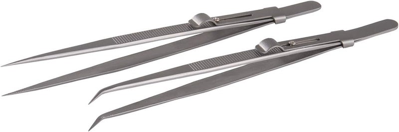 Yababa Tweezers, Precision Tweezers Set, Anti-Static Stainless Steel Curved of Tweezers, for Electronics, Laboratory Work, Jewelry-Making, Craft, Soldering, Etc（2 PCS） - Image 3